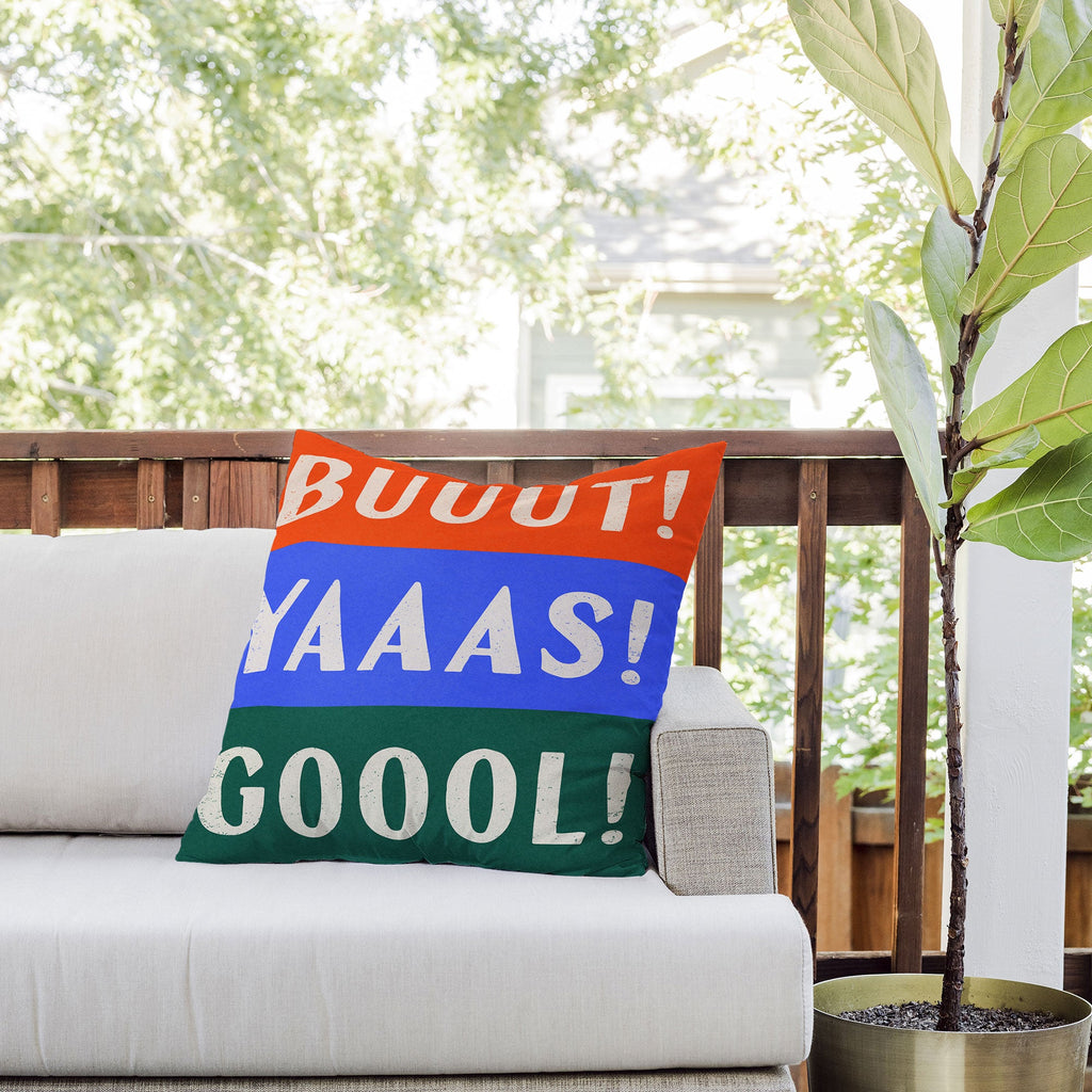 Society6 Design Studio Trilingual Goal Outdoor Throw Pillow