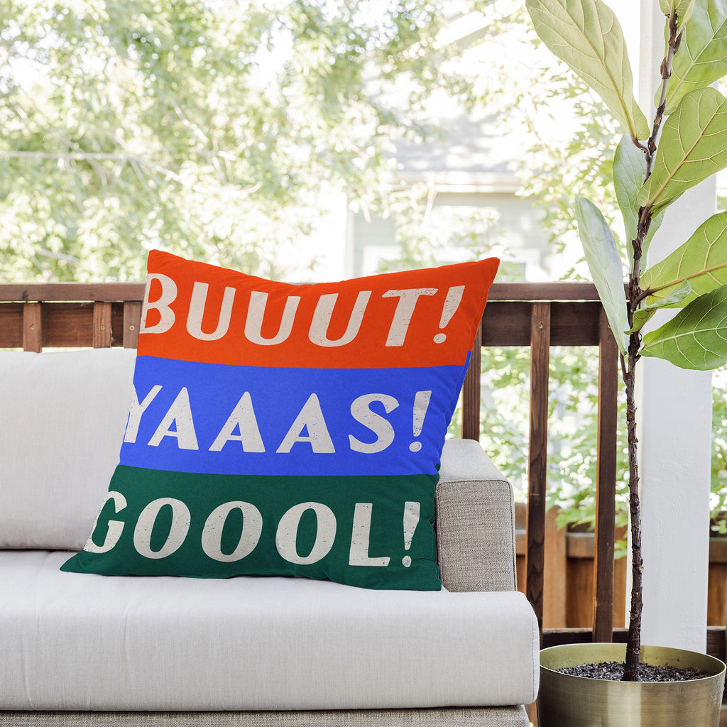 Society6 Design Studio Trilingual Goal Outdoor Throw Pillow