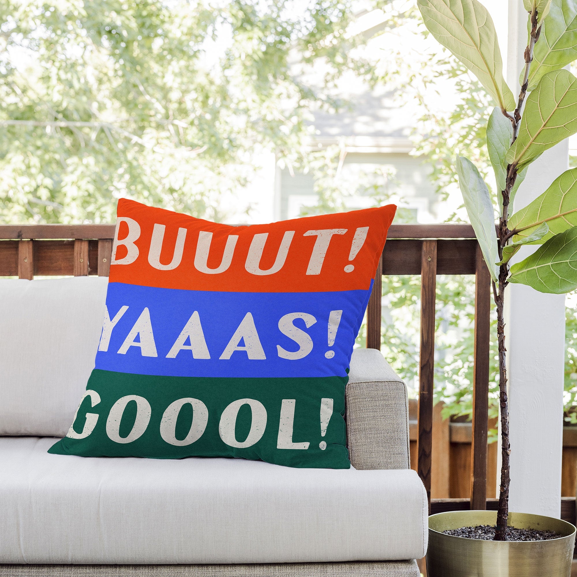 Society6 Design Studio Trilingual Goal Outdoor Throw Pillow
