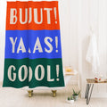 Society6 Design Studio Trilingual Goal Shower Curtain