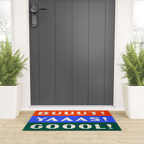Society6 Design Studio Trilingual Goal Welcome Mat