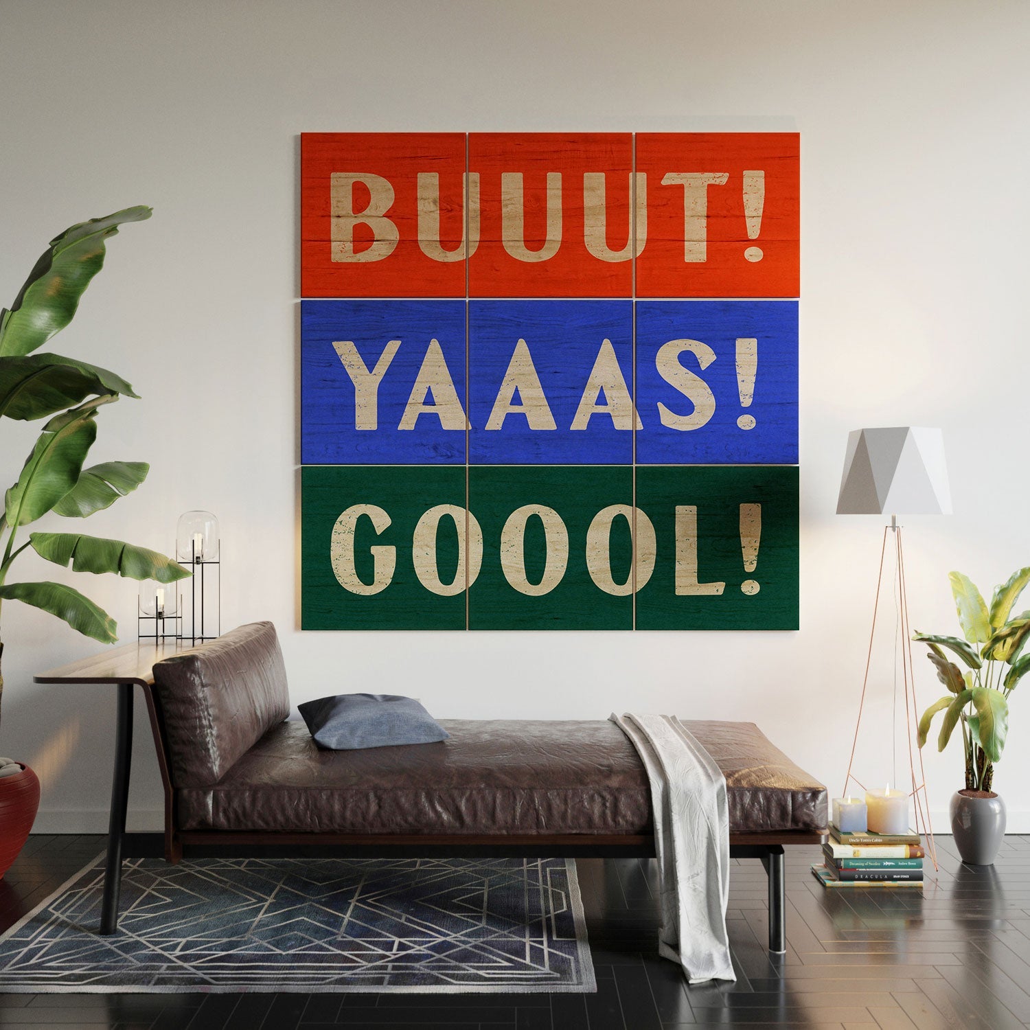 Society6 Design Studio Trilingual Goal Wood Wall Mural