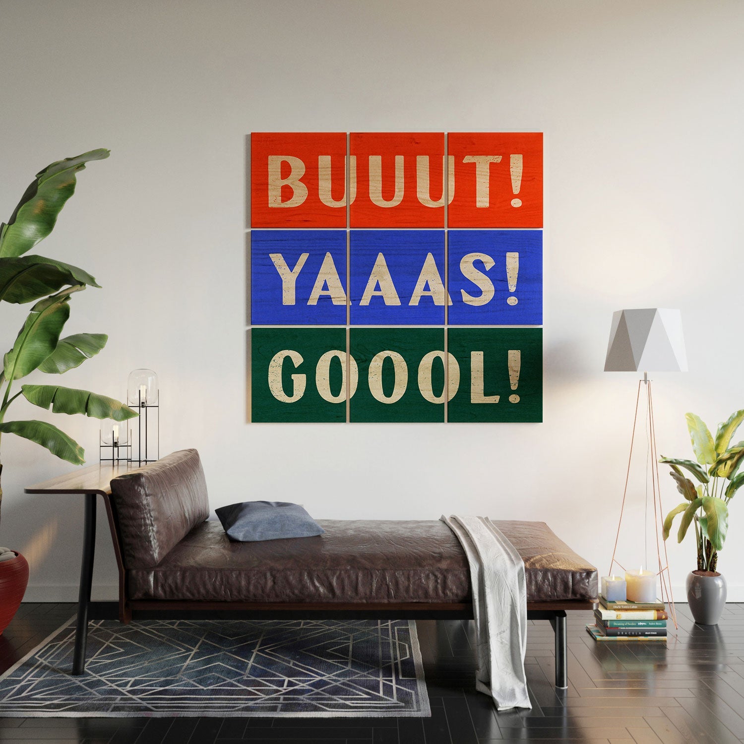 Society6 Design Studio Trilingual Goal Wood Wall Mural