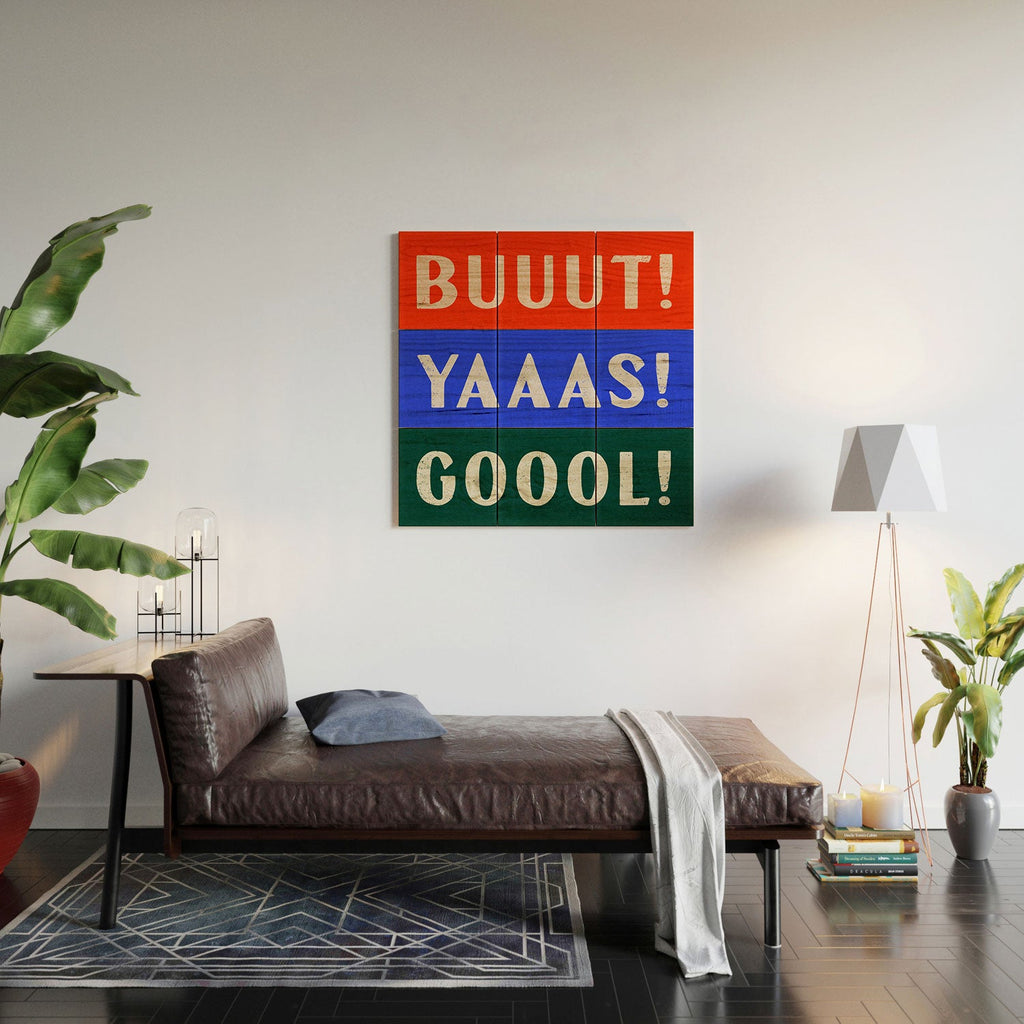 Society6 Design Studio Trilingual Goal Wood Wall Mural