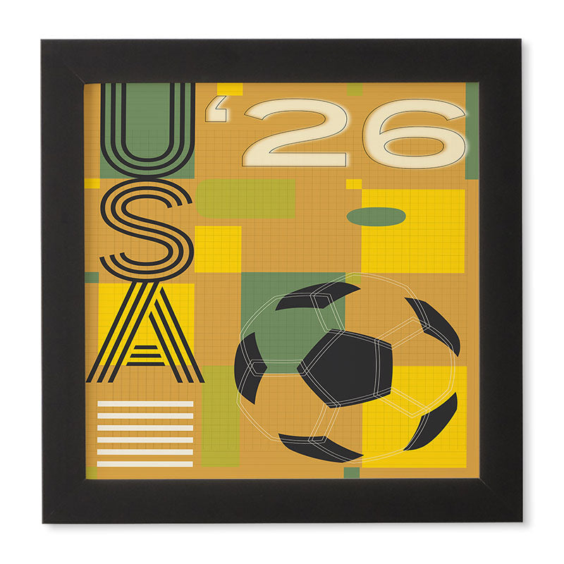 Society6 Design Studio USA 26 Soccer Poster 5 Color Framed Wall Art