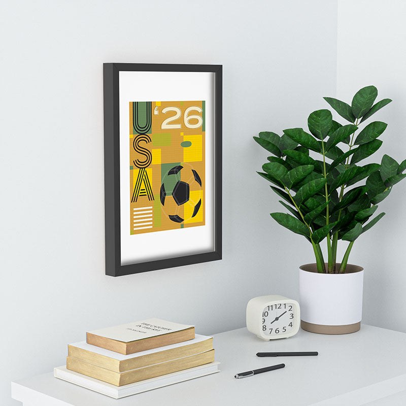 Society6 Design Studio USA 26 Soccer Poster 5 Color Recessed Framing Rectangle