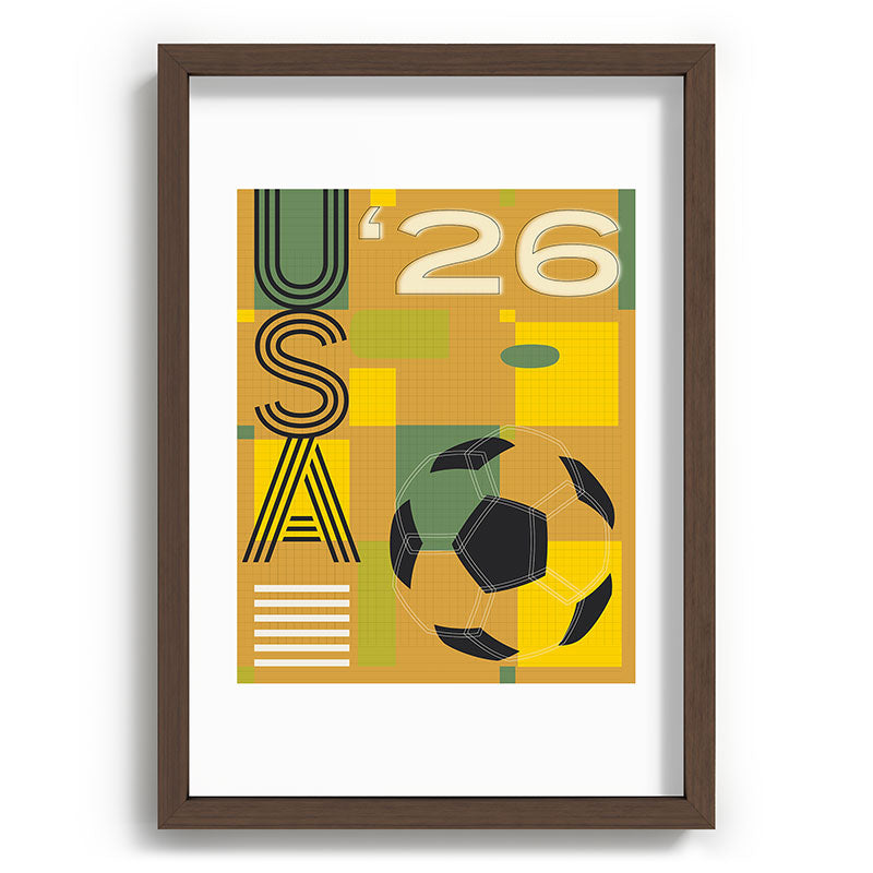 Society6 Design Studio USA 26 Soccer Poster 5 Color Recessed Framing Rectangle
