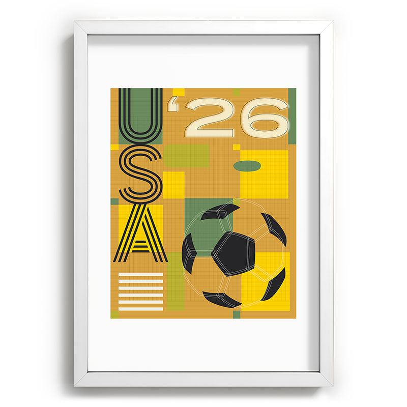 Society6 Design Studio USA 26 Soccer Poster 5 Color Recessed Framing Rectangle