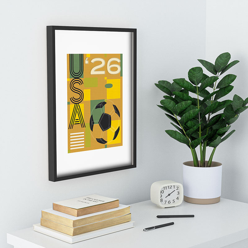 Society6 Design Studio USA 26 Soccer Poster 5 Color Recessed Framing Rectangle