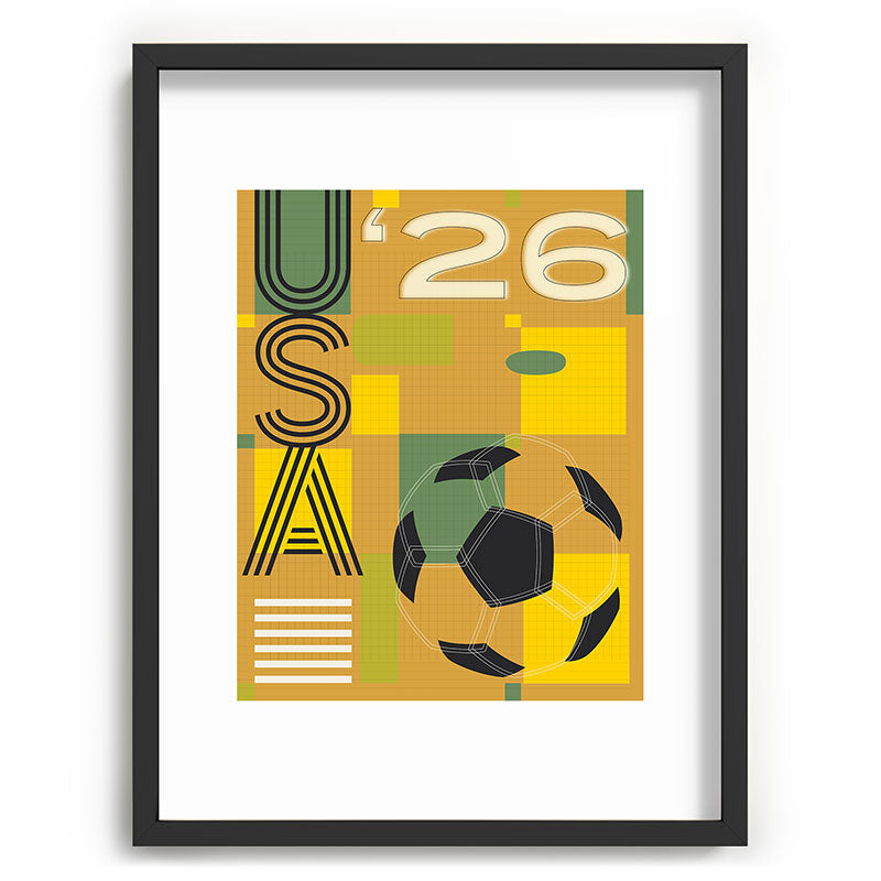 Society6 Design Studio USA 26 Soccer Poster 5 Color Recessed Framing Rectangle