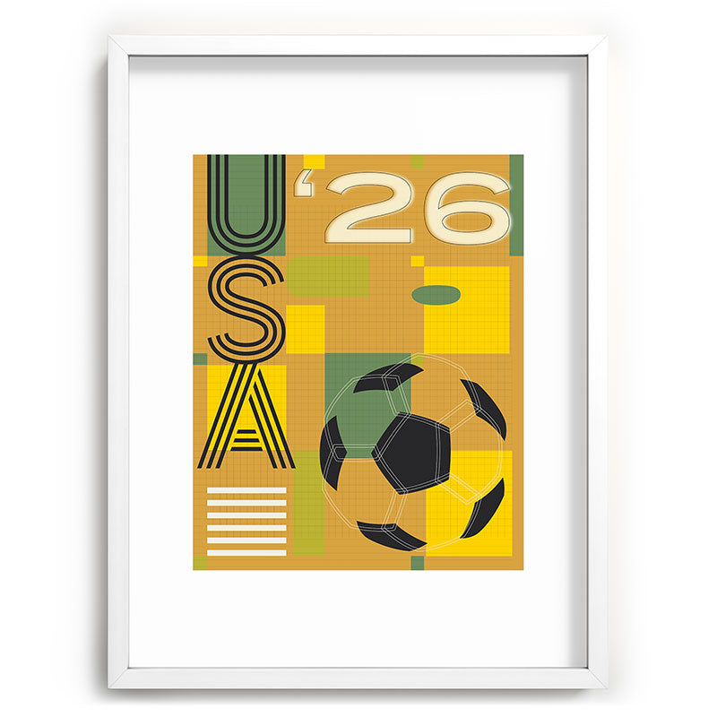 Society6 Design Studio USA 26 Soccer Poster 5 Color Recessed Framing Rectangle