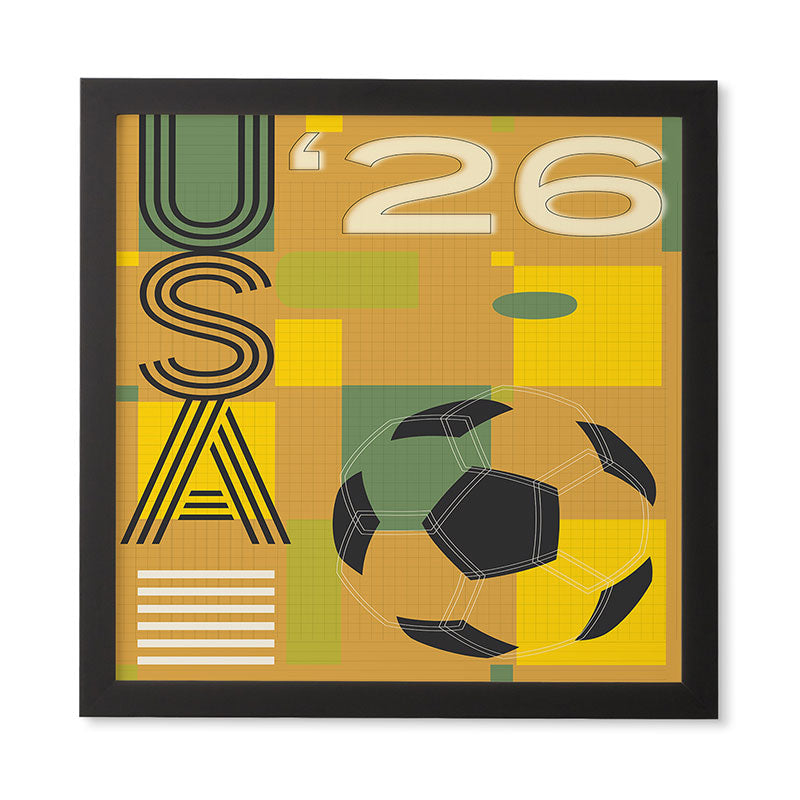Society6 Design Studio USA 26 Soccer Poster 5 Color Framed Wall Art