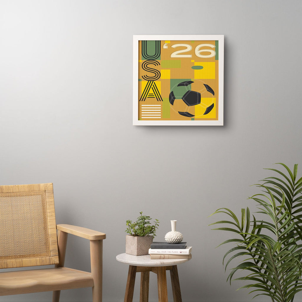 Society6 Design Studio USA 26 Soccer Poster 5 Color Framed Wall Art