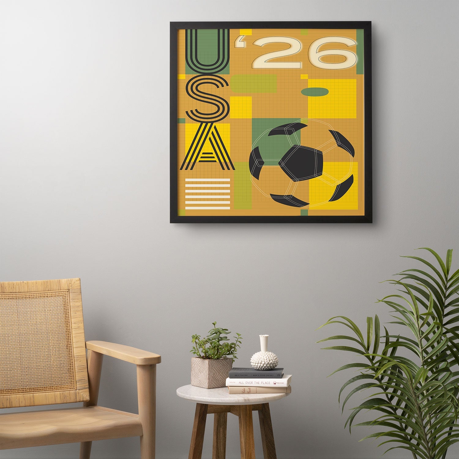 Society6 Design Studio USA 26 Soccer Poster 5 Color Framed Wall Art