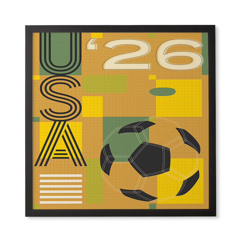 Society6 Design Studio USA 26 Soccer Poster 5 Color Framed Wall Art