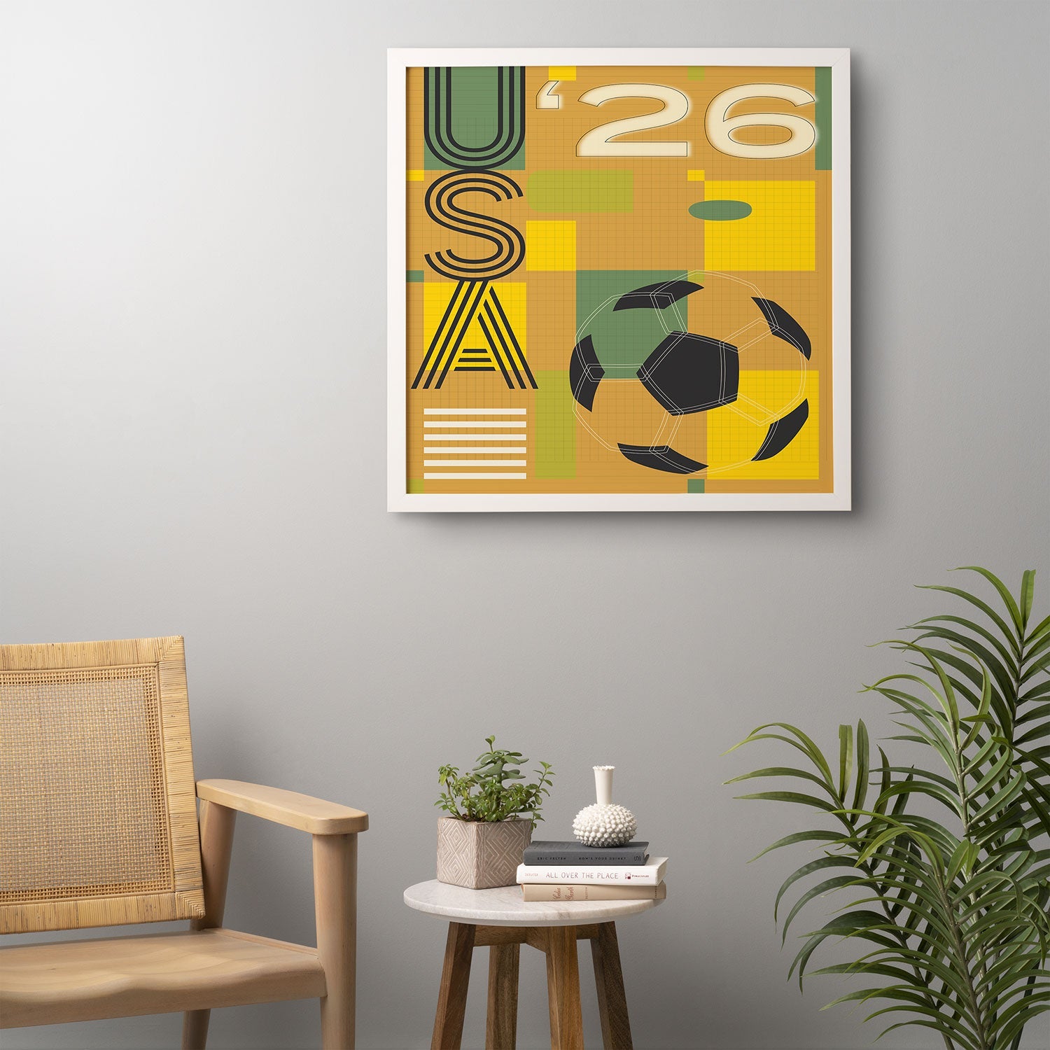Society6 Design Studio USA 26 Soccer Poster 5 Color Framed Wall Art