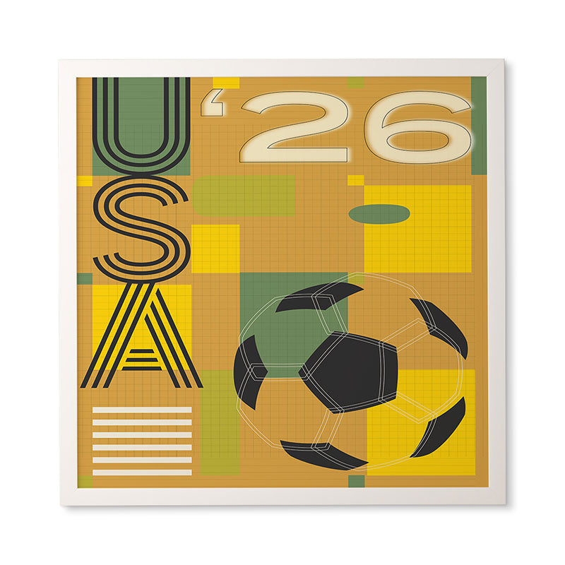 Society6 Design Studio USA 26 Soccer Poster 5 Color Framed Wall Art