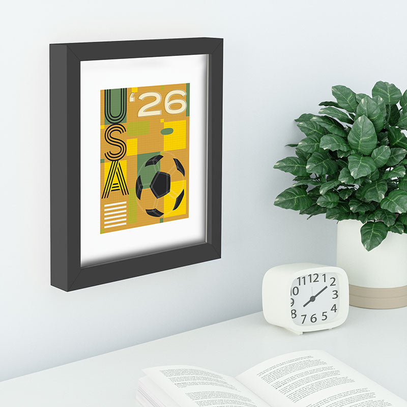 Society6 Design Studio USA 26 Soccer Poster 5 Color Recessed Framing Rectangle