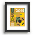 Society6 Design Studio USA 26 Soccer Poster 5 Color Recessed Framing Rectangle