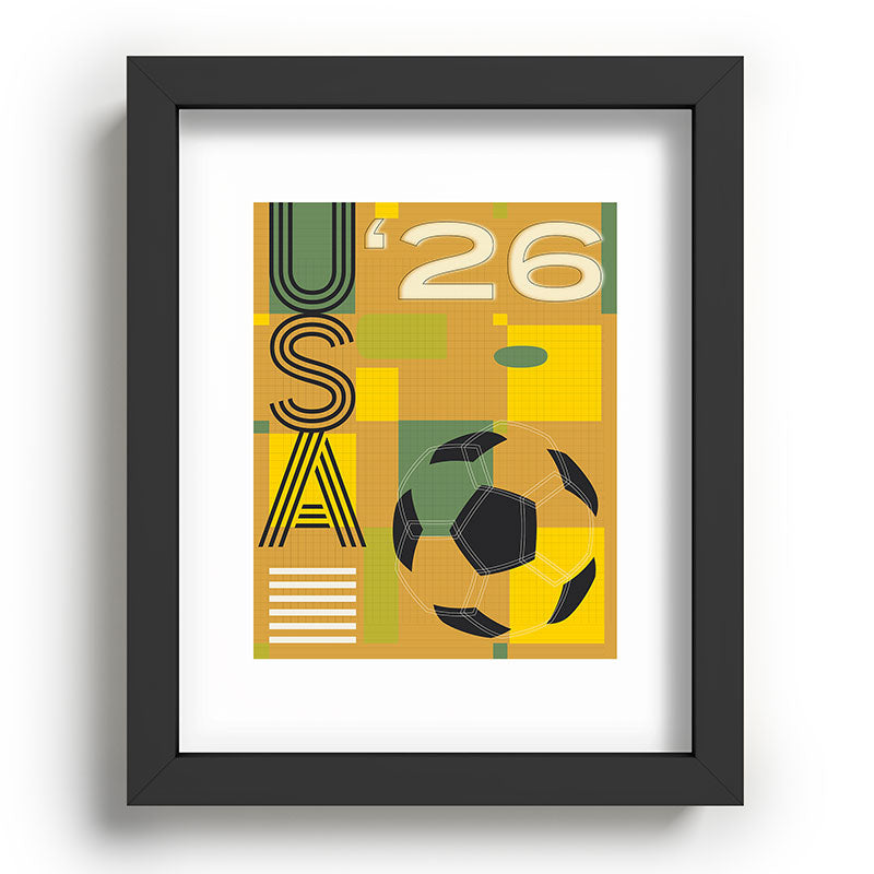 Society6 Design Studio USA 26 Soccer Poster 5 Color Recessed Framing Rectangle