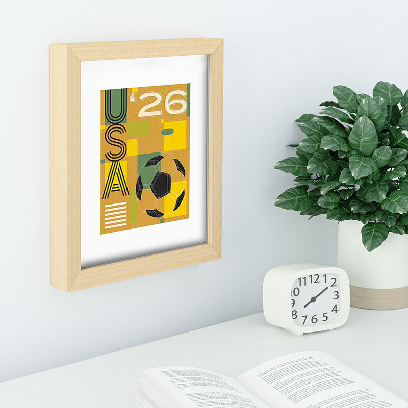 Society6 Design Studio USA 26 Soccer Poster 5 Color Recessed Framing Rectangle