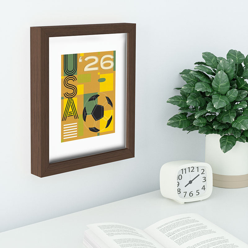 Society6 Design Studio USA 26 Soccer Poster 5 Color Recessed Framing Rectangle