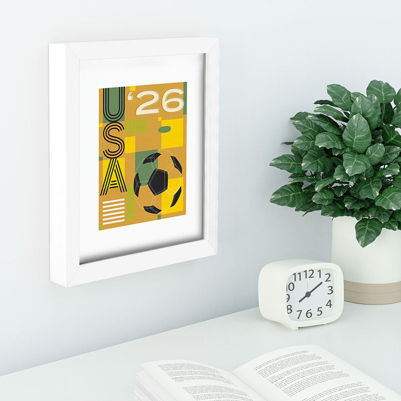 Society6 Design Studio USA 26 Soccer Poster 5 Color Recessed Framing Rectangle