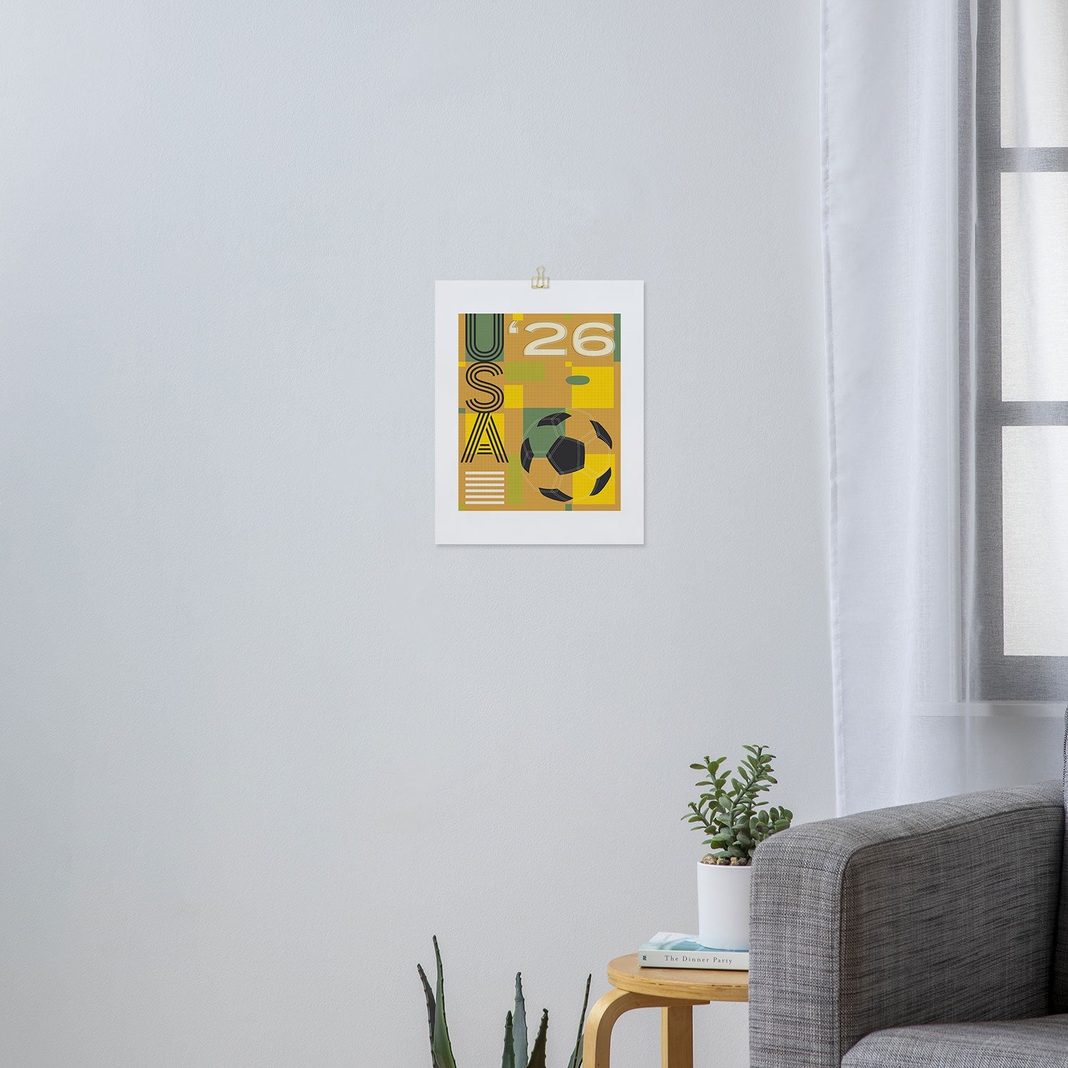 Society6 Design Studio USA 26 Soccer Poster 5 Color Art Print