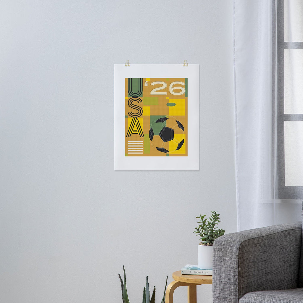 Society6 Design Studio USA 26 Soccer Poster 5 Color Art Print