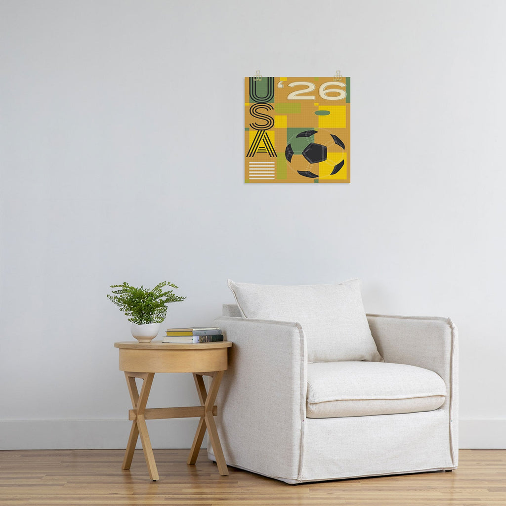 Society6 Design Studio USA 26 Soccer Poster 5 Color Art Print