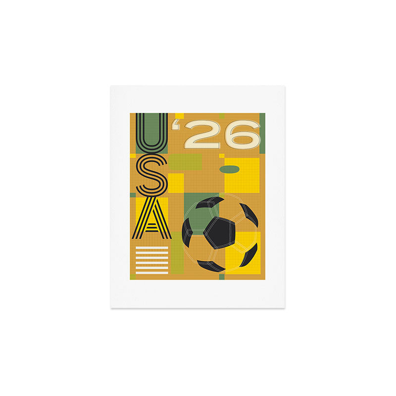 Society6 Design Studio USA 26 Soccer Poster 5 Color Art Print