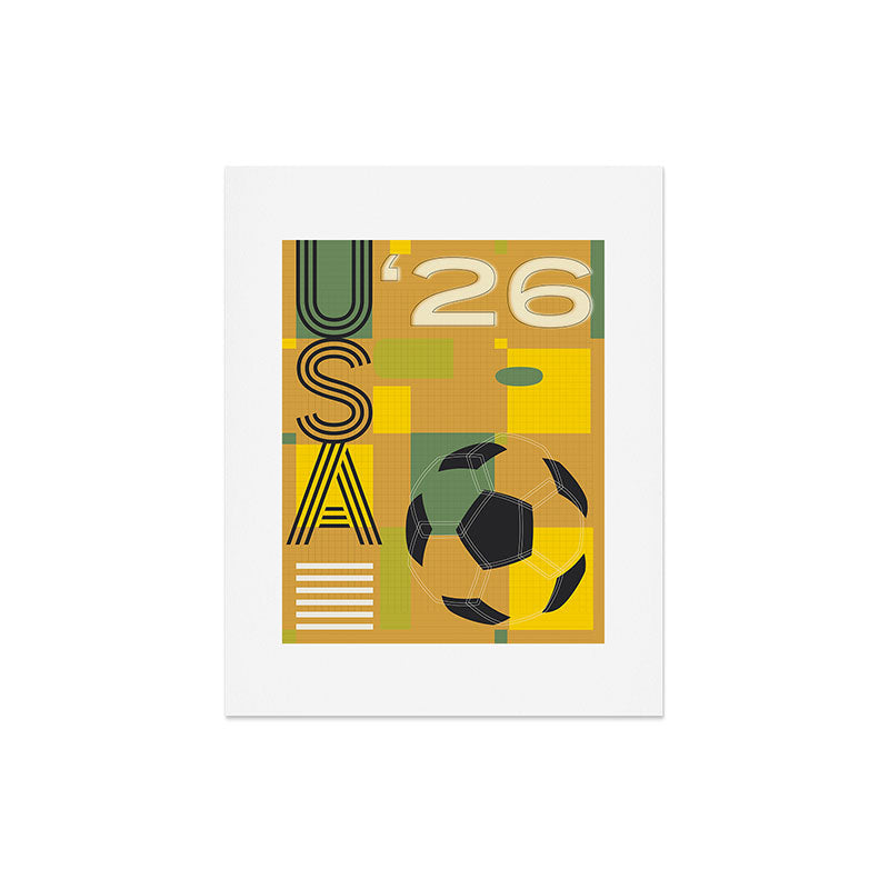 Society6 Design Studio USA 26 Soccer Poster 5 Color Art Print