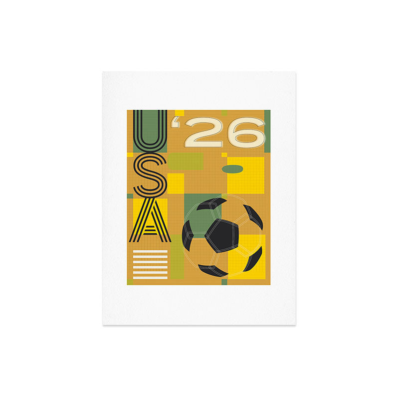 Society6 Design Studio USA 26 Soccer Poster 5 Color Art Print