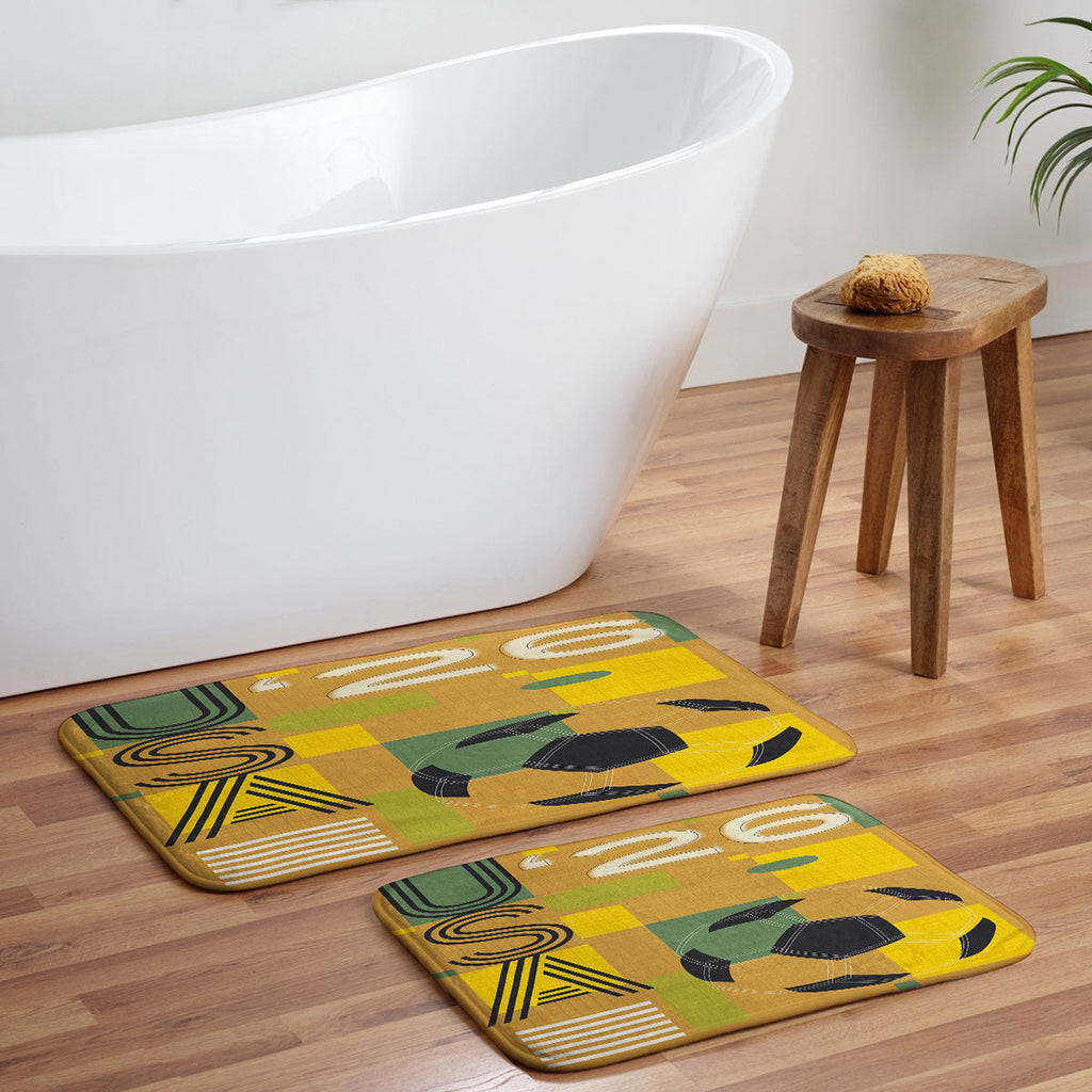 Society6 Design Studio USA 26 Soccer Poster 5 Color Memory Foam Bath Mat