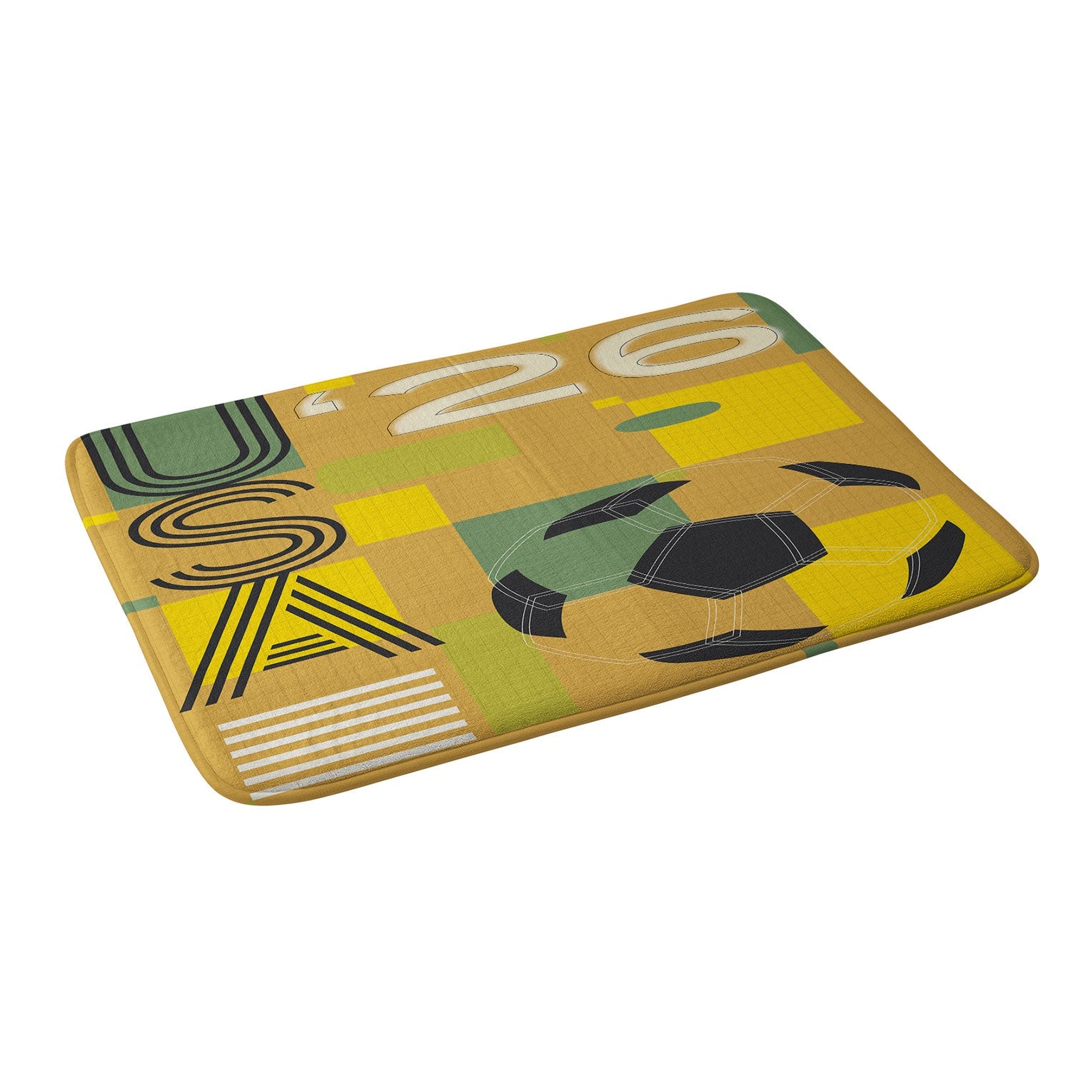 Society6 Design Studio USA 26 Soccer Poster 5 Color Memory Foam Bath Mat