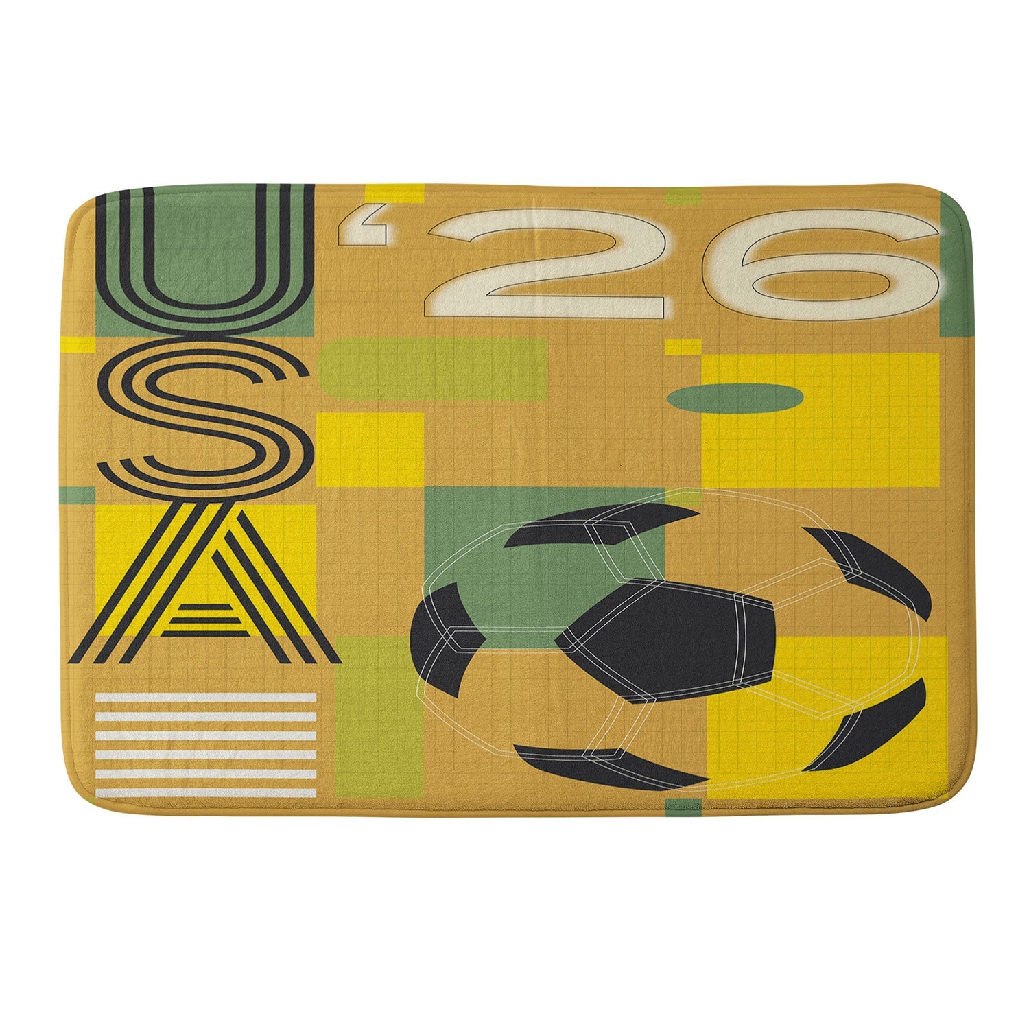 Society6 Design Studio USA 26 Soccer Poster 5 Color Memory Foam Bath Mat