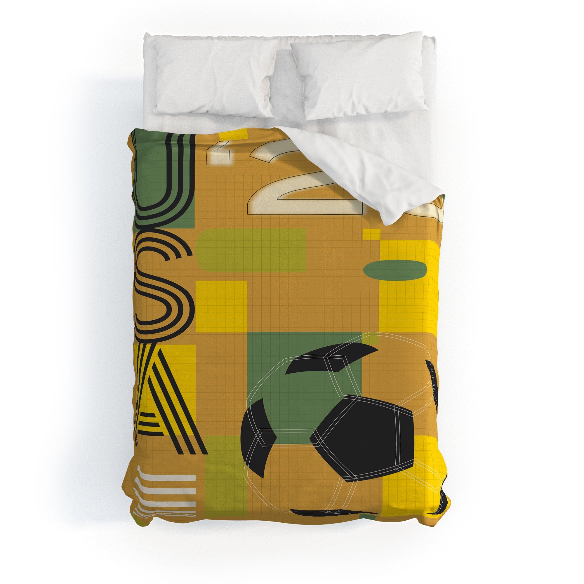 Society6 Design Studio USA 26 Soccer Poster 5 Color Duvet Cover