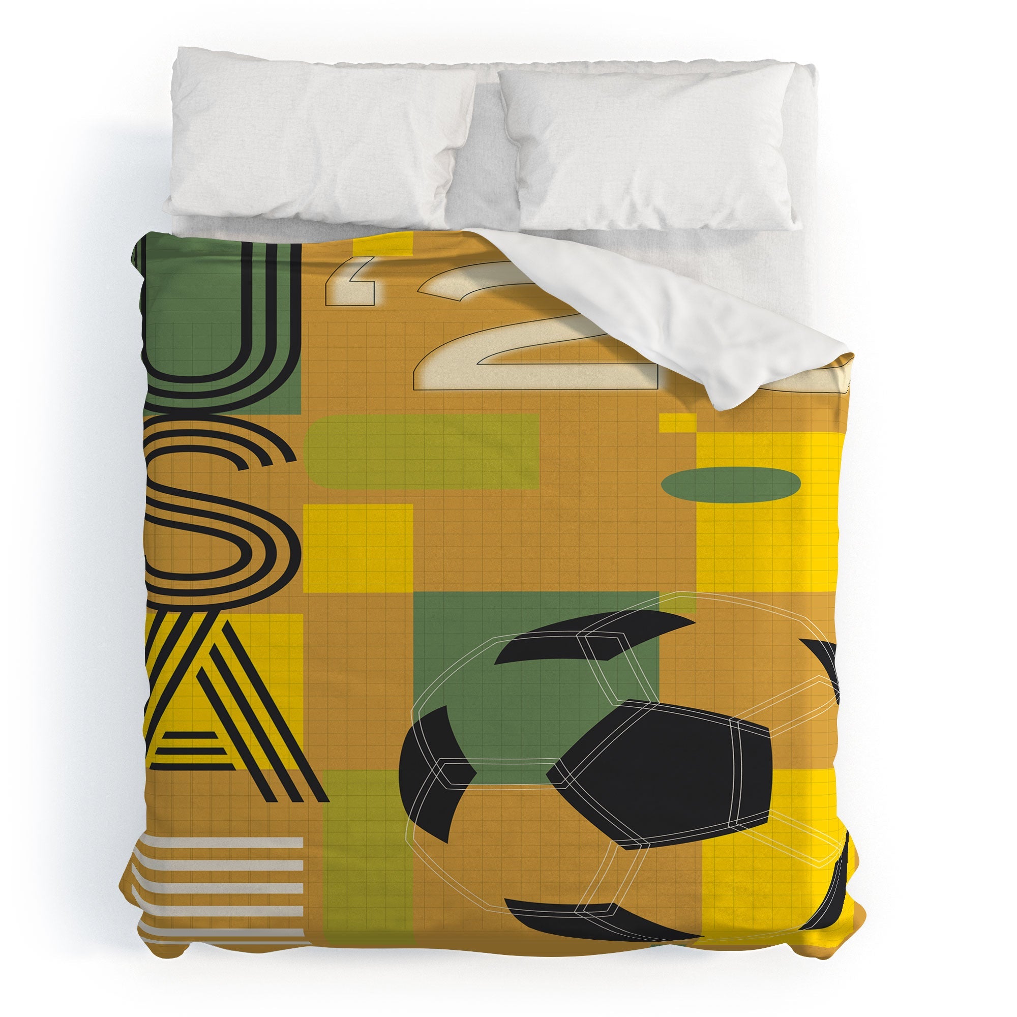 Society6 Design Studio USA 26 Soccer Poster 5 Color Duvet Cover