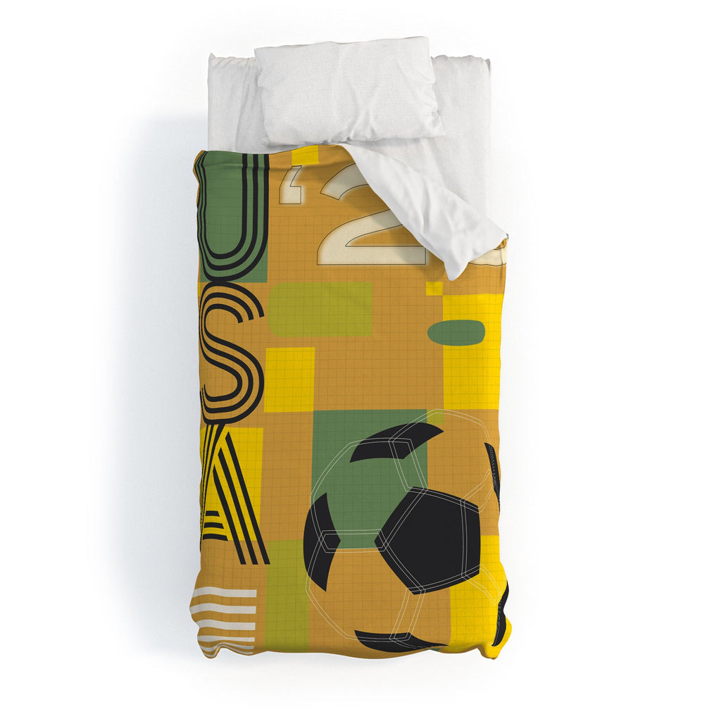 Society6 Design Studio USA 26 Soccer Poster 5 Color Duvet Cover