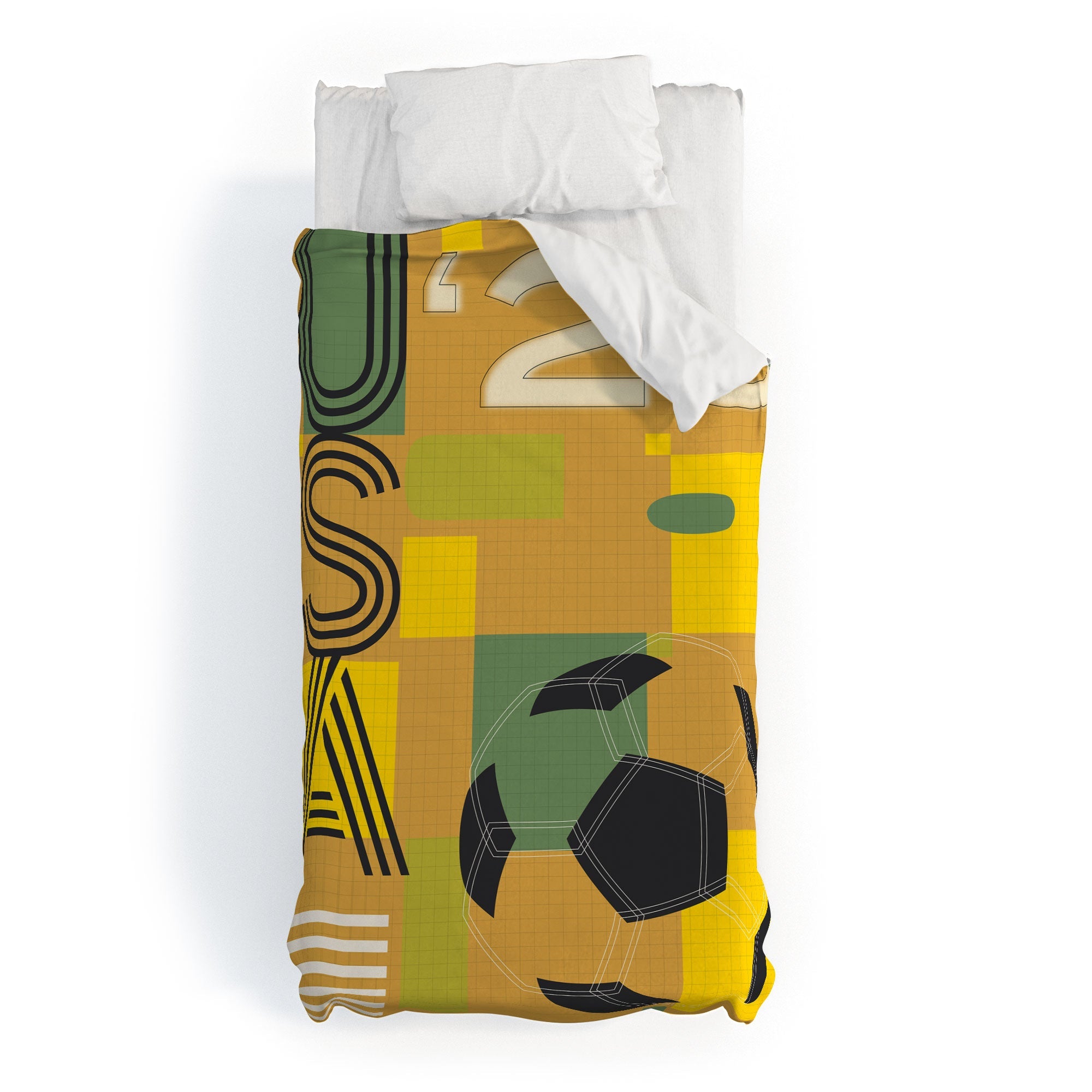 Society6 Design Studio USA 26 Soccer Poster 5 Color Duvet Cover