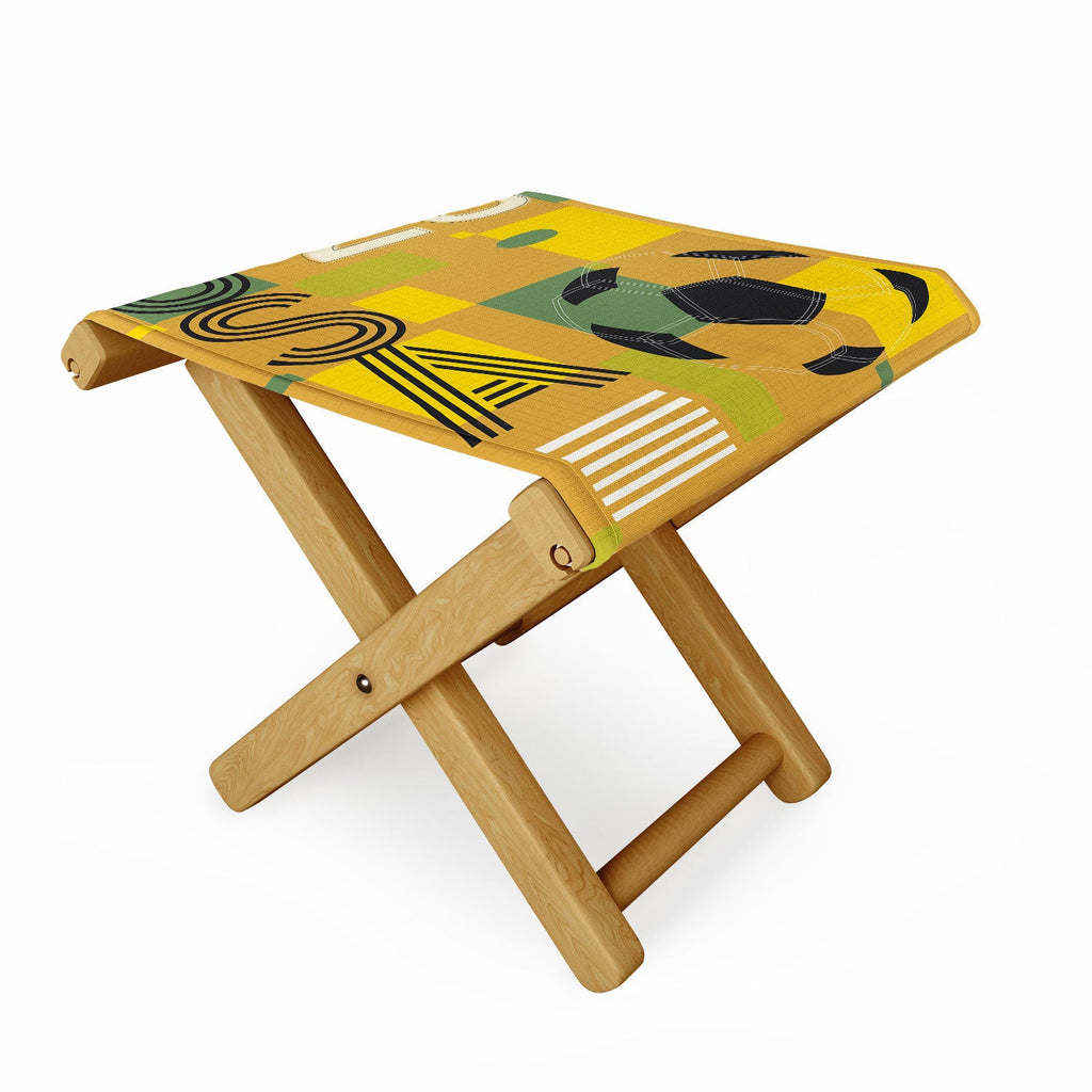 Society6 Design Studio USA 26 Soccer Poster 5 Color Folding Stool