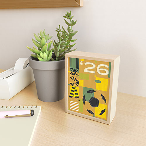 Society6 Design Studio USA 26 Soccer Poster 5 Color Framed Mini Art Print