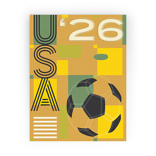 Society6 Design Studio USA 26 Soccer Poster 5 Color Mini Art Print