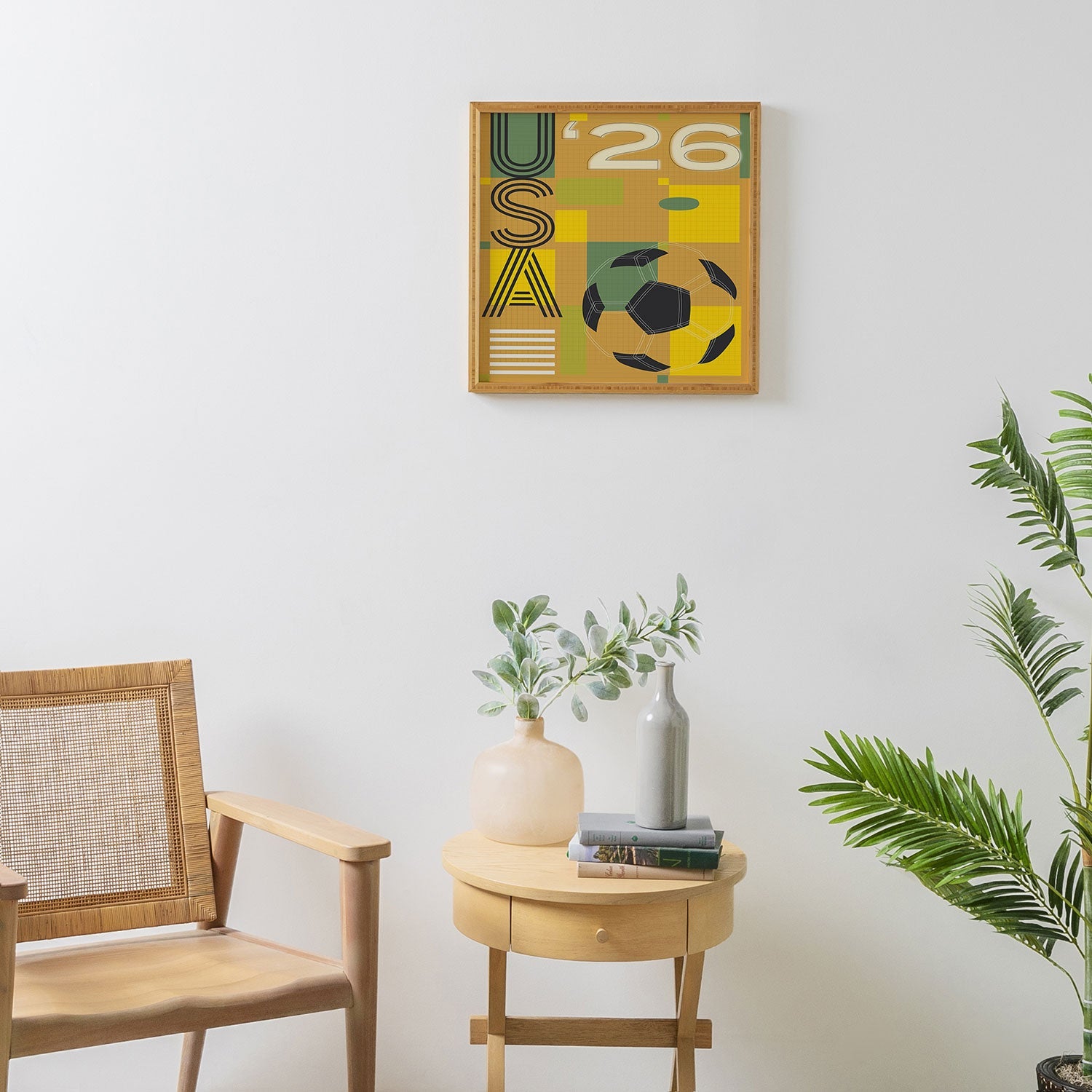 Society6 Design Studio USA 26 Soccer Poster 5 Color Framed Wall Art