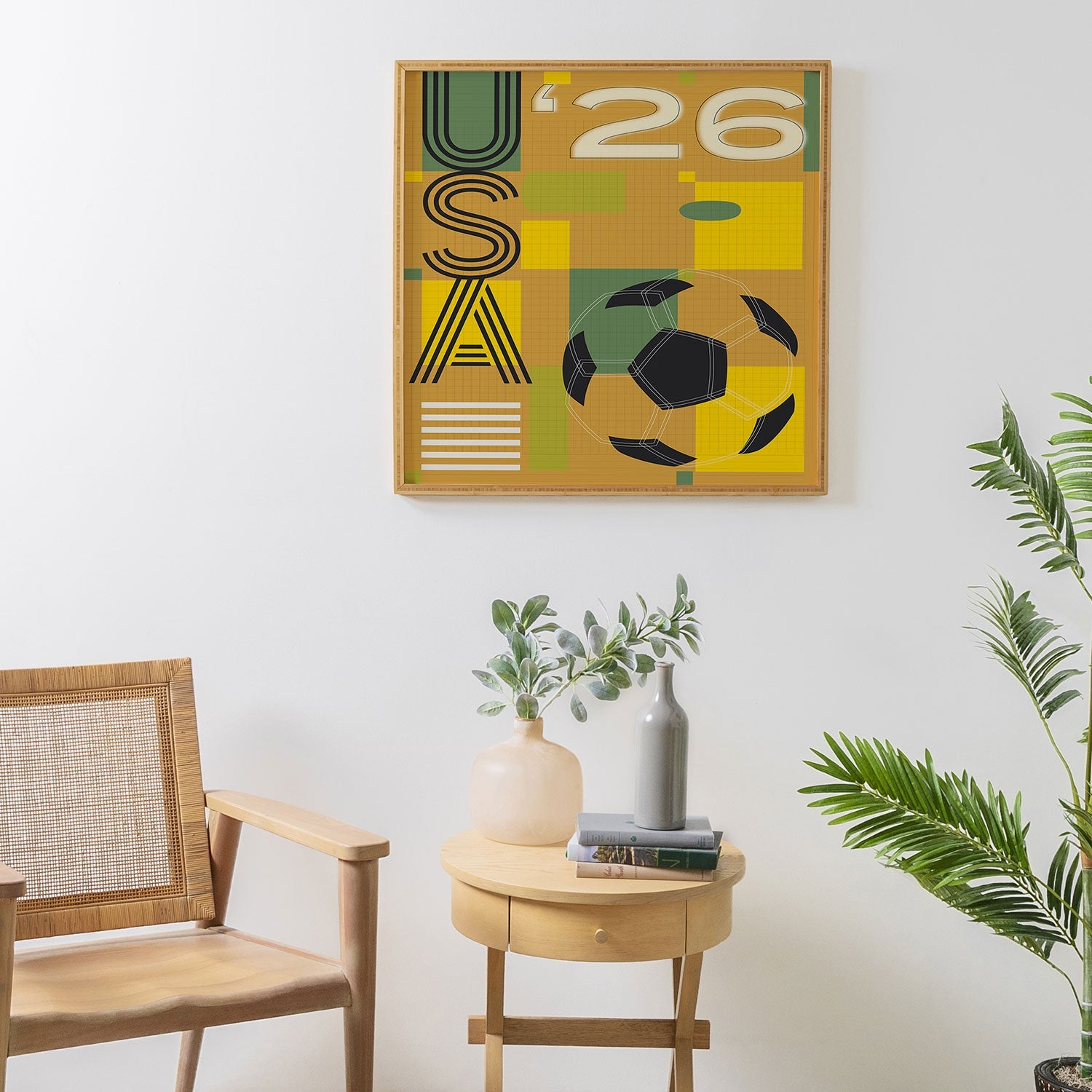 Society6 Design Studio USA 26 Soccer Poster 5 Color Framed Wall Art