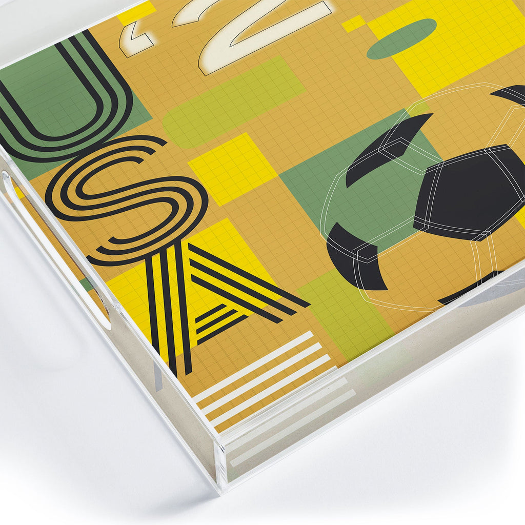 Society6 Design Studio USA 26 Soccer Poster 5 Color Acrylic Tray