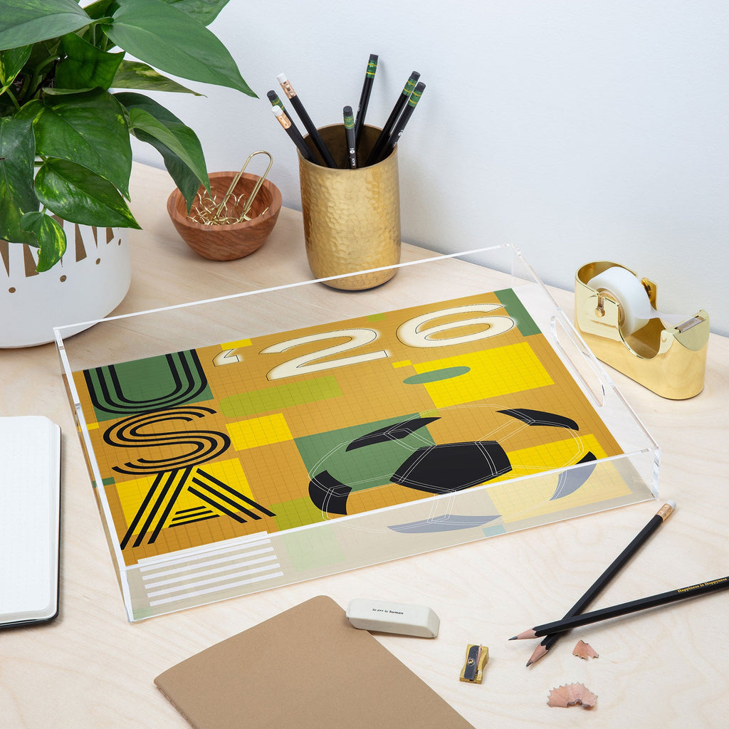Society6 Design Studio USA 26 Soccer Poster 5 Color Acrylic Tray