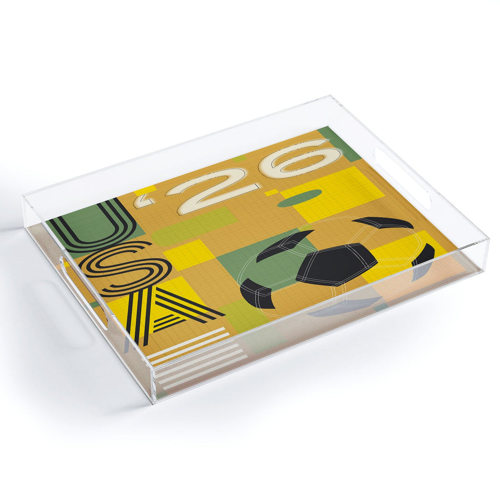 Society6 Design Studio USA 26 Soccer Poster 5 Color Acrylic Tray
