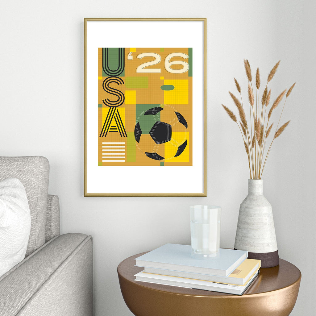 Society6 Design Studio USA 26 Soccer Poster 5 Color Metal Framed Art Print