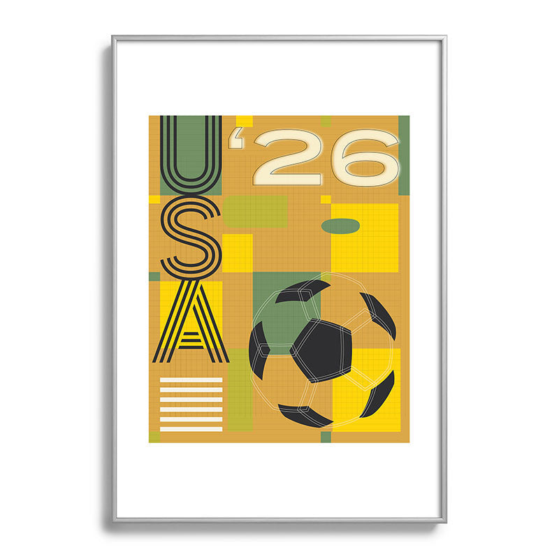 Society6 Design Studio USA 26 Soccer Poster 5 Color Metal Framed Art Print